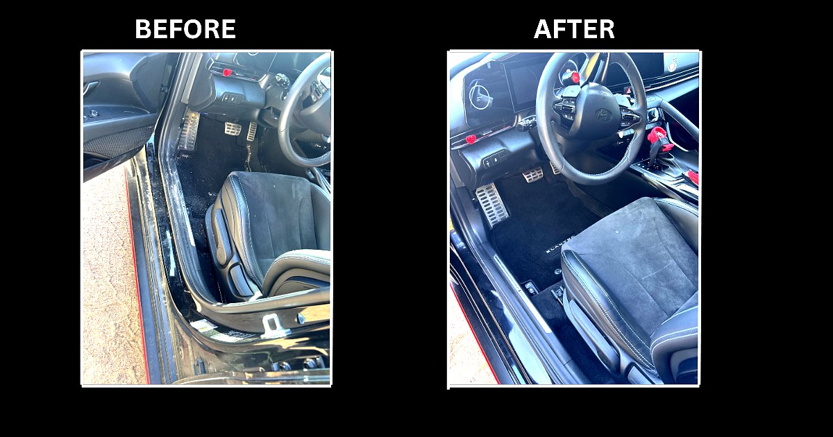 Interior car detailing before and after North Bay — Shine & Shine