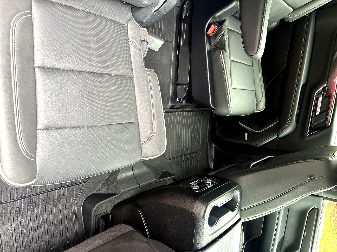 After GMC Sierra rear interior detail North Bay — clean rear seats and floor